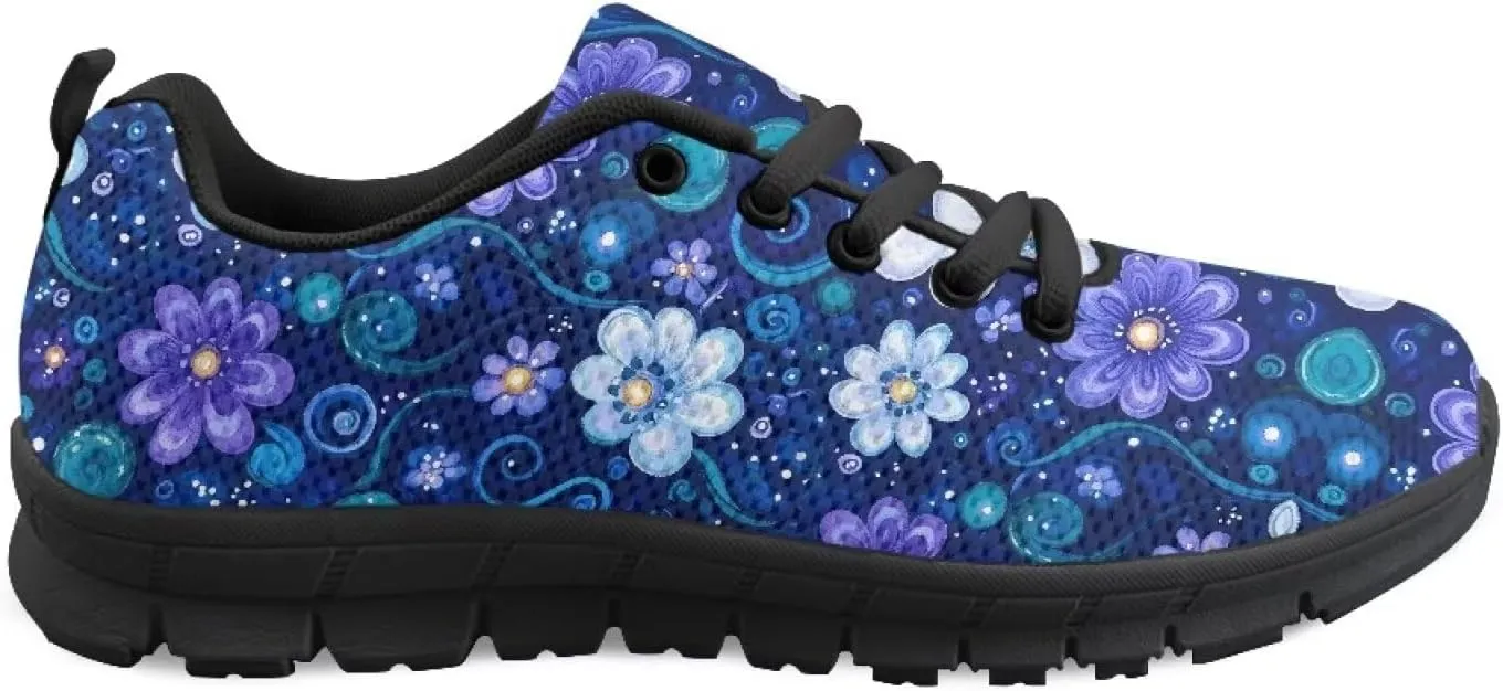 Women Cushioned Running Shoe Outdoor Fashion Sneakers Low Top Casual Comfortable Shoes for Workout US 5-12 Black Sole