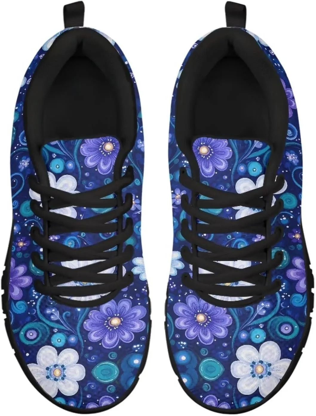 Women Cushioned Running Shoe Outdoor Fashion Sneakers Low Top Casual Comfortable Shoes for Workout US 5-12 Black Sole