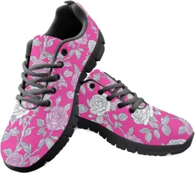 Women Cushioned Running Shoe Outdoor Fashion Sneakers Low Top Casual Comfortable Shoes for Workout US 5-12 Black Sole