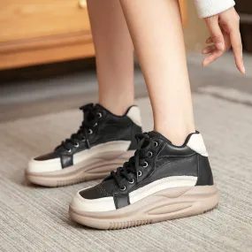 Women Fashion Patchwork Leather Thick Soled Ankle Boots