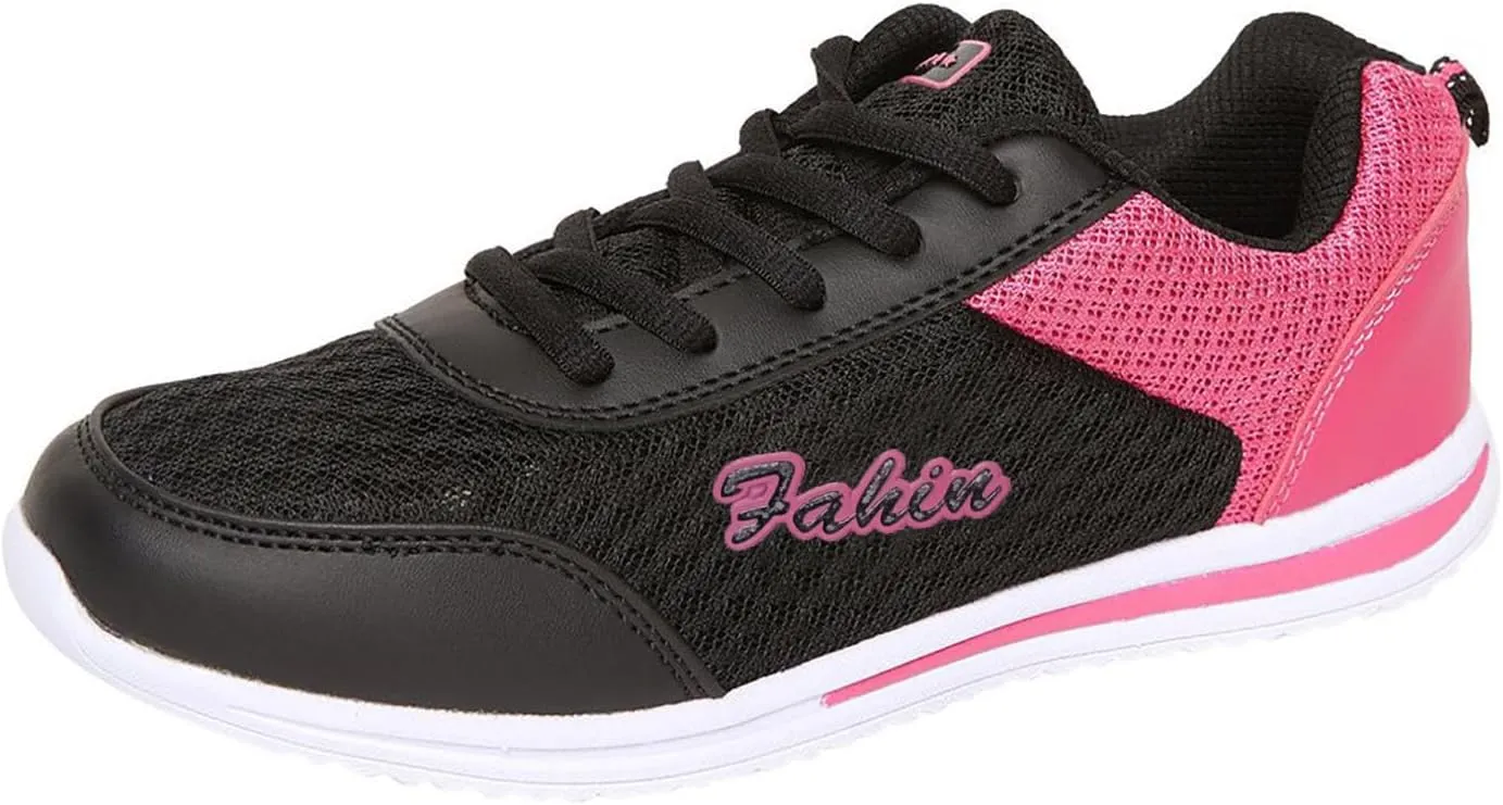 Women's Fashion Sneaker Mesh Slip On Black Non Slip Shoes for Women Comfortable Orange Tennis Shoes for Women Black Loafers Shoes Women Leather Sneakers