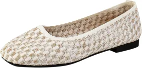 Women's Flats Knit Comfort Ballet Flats Shoes Easy Slip On Walking Shoes Breathable Shoes Machine Washable