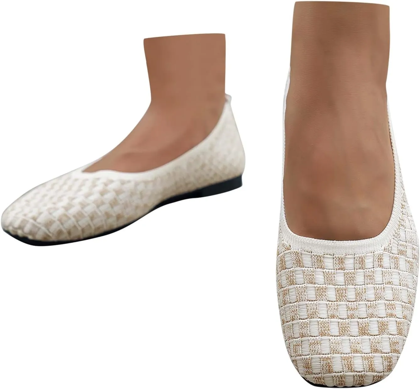Women's Flats Knit Comfort Ballet Flats Shoes Easy Slip On Walking Shoes Breathable Shoes Machine Washable