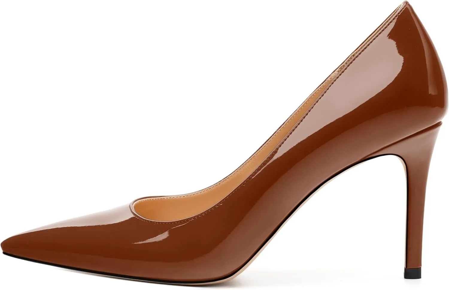 Women's Pumps, Pointed Toe Slip On High Heels, Fashion Solid Patent High Heel Shoes for Women