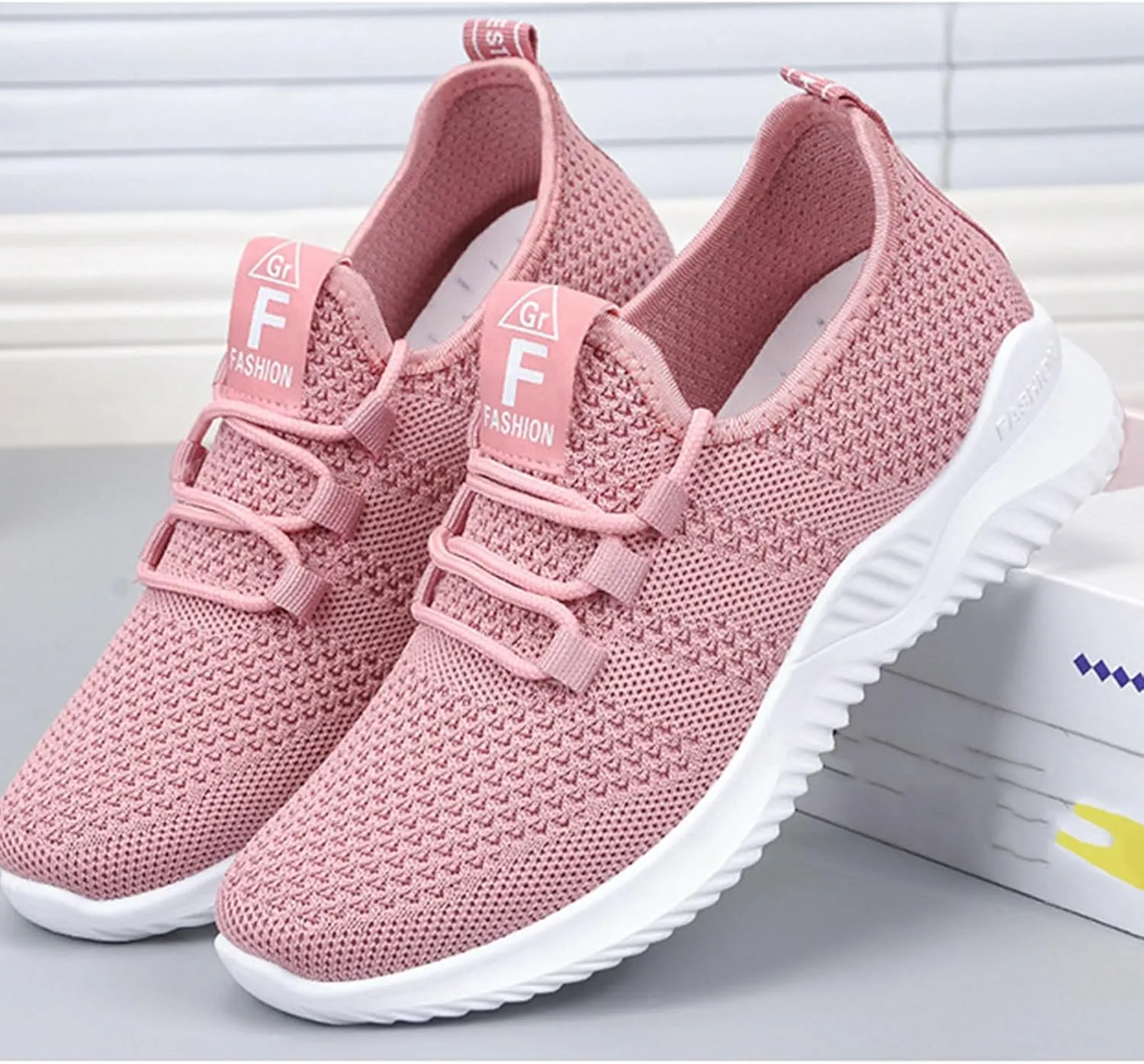 Women's Running Shoes Slip On Light Breathable Non Slip Mesh Sneakers Workout Non Slip Athletic Sports Shoes