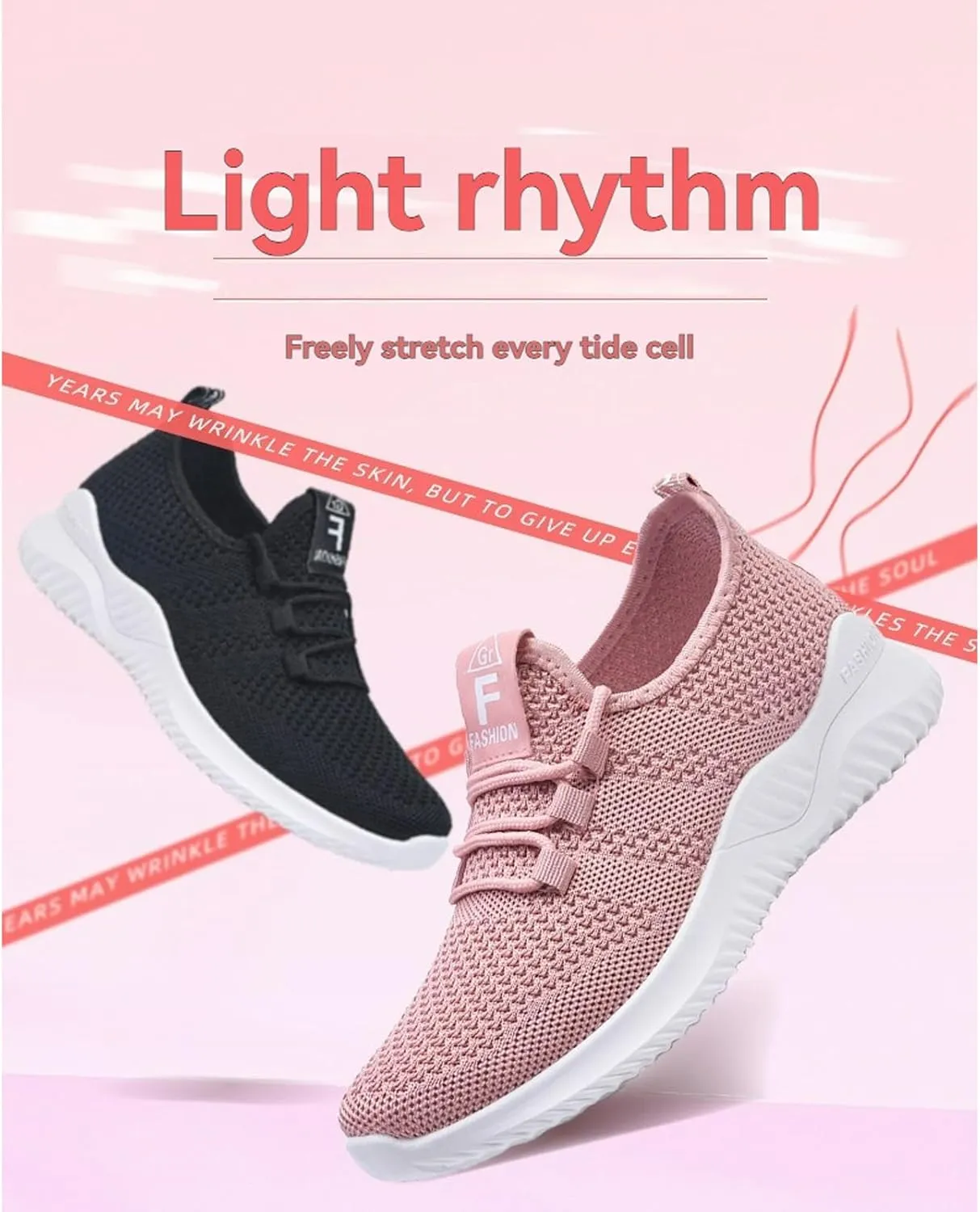 Women's Running Shoes Slip On Light Breathable Non Slip Mesh Sneakers Workout Non Slip Athletic Sports Shoes